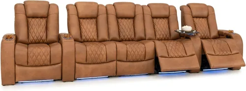Vista 22 de Seatcraft Asiento de cine en casa Diamante Marrón Reclinable Individual