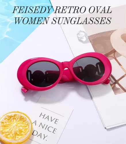 Vista 6 de FEISEDY Gafas de sol ovaladas mujeres retroTiny pequeña cara estrecha StyleTrendy tonos redondos B2969