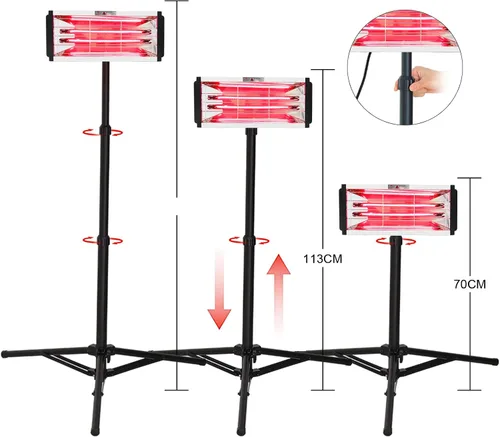 Vista 2 de DATOUBOSS Lámpara de curado de pintura por infrarrojos 2000W Infrarrojos de onda corta Secador de pintura para reparación de carrocería Sistemas