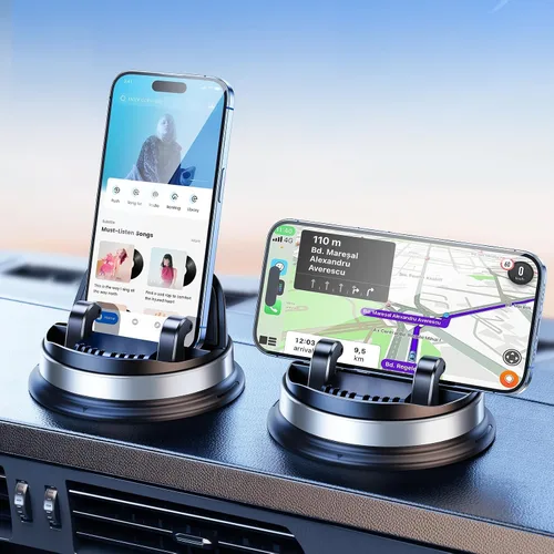 Vista 10 de Soporte para teléfono celular de salpicadero, soporte de teléfono móvil multifuncional para automóvil, soporte de teléfono de coche giratorio