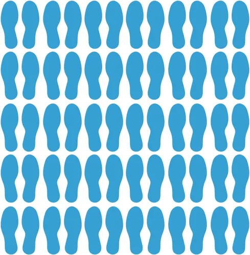Vista 11 de LiteMark Calcomanías de vinilo para piso, calcomanías de línea para suelo de aula, oficinas, bailes, eventos, marcadores de puntos duraderos con Azul