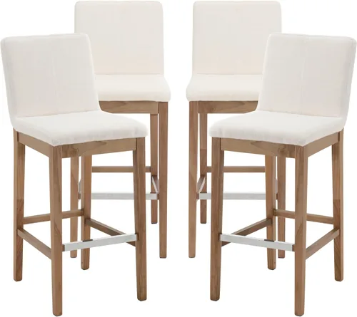 Vista 24 de Kmax Juego de 2 taburetes de bar de 26 pulgadas de altura de mostrador, taburetes tapizados para encimera de cocina con soporte trasero, taburetes