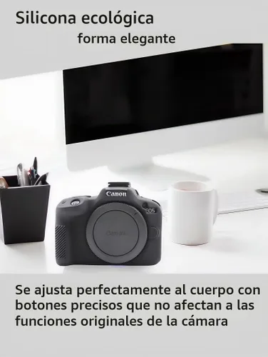 Vista 7 de Funda para EOS R50, Funda protectora de silicona suave para Canon EOS R50 EOSR50 Vlogging Camer, Incluye 2 protectores de pantalla y 1 correa
