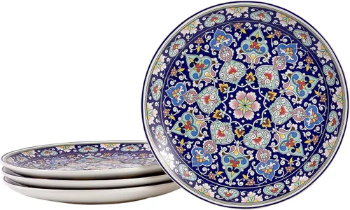 Vista 11 de Bico Blossom Symphony - Juego de 4 platos de ensalada de 8.75 pulgadas de cerámica, platos de postre para ensalada, aperitivo, guarniciones, aptos