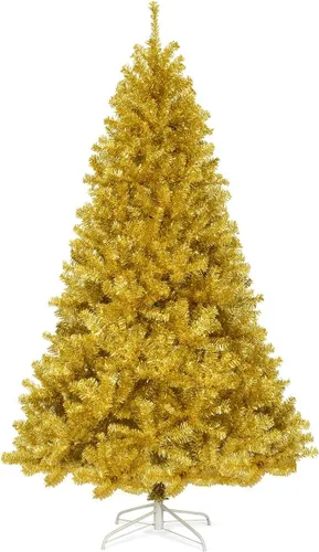 Vista 25 de Goplus Árbol de Navidad negro sin luz de 6 pies, árbol de Halloween artificial con 1036 puntas de rama, soporte de metal, árbol completo de Navidad