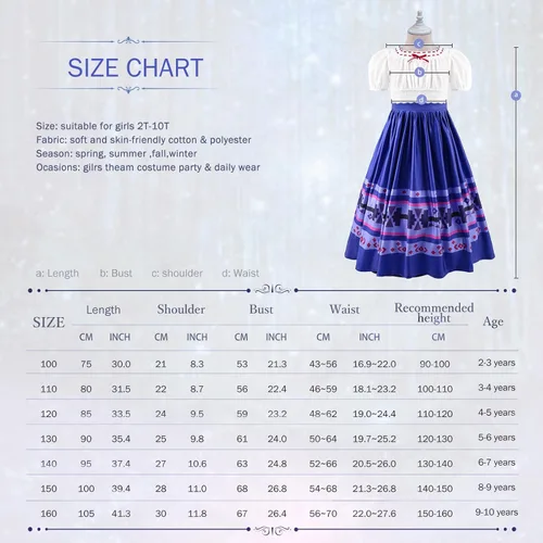 Vista 6 de keaiyouhuo Disfraz de Mirabel 3T-12T para cosplay, disfraz de Isabela Luisa Dolores, tía Pepa, vestido Madrigal para la familia Halloween