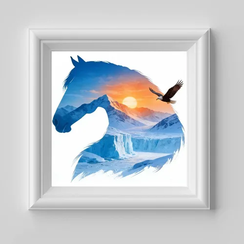 Vista 3 de VISIAIP Kit de pintura artística de caballo con diamantes para adultos, 5D de bricolaje completo con diamantes redondos, diseño de paisaje