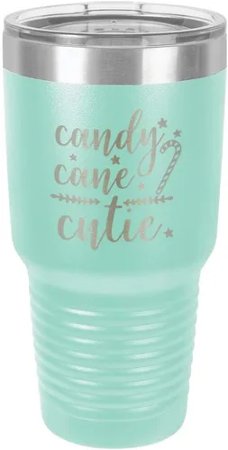 Vista 20 de Chirstmas - Taza de viaje de acero con recubrimiento de polvo grabado con láser, taza de viaje de camello polar sin BPA, mantiene tu bebida fría