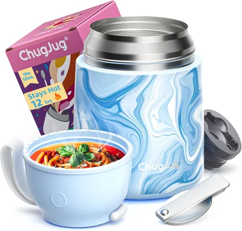 Vista 18 de Termo de sopa de 15 onzas para comida caliente para niños, tarro de comida aislado con cuchara, recipiente térmico para almuerzo, boca ancha vacío