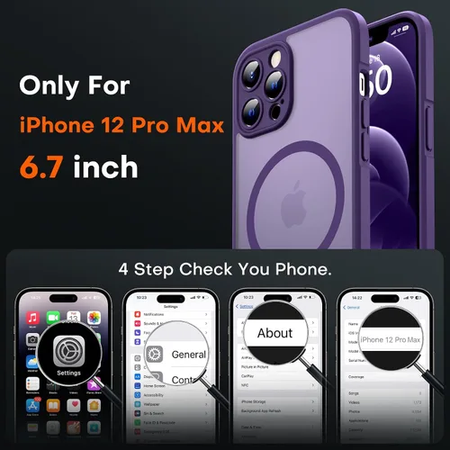 Vista 713 de TOCOL Funda magnética 3 en 1 para iPhone 15 Pro, mejorada [protección completa de cámara] con 2 protectores de pantalla, compatible con MagSafe Gris