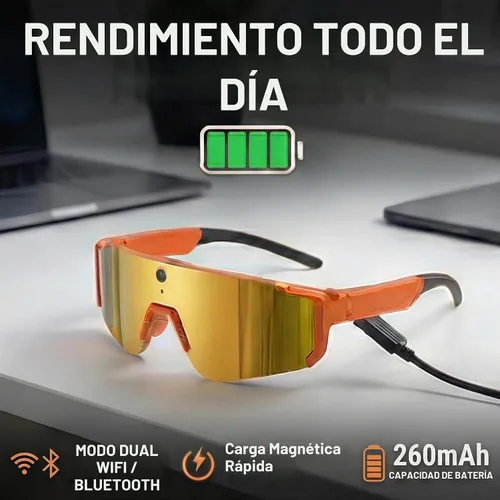 Vista 7 de Gafas inteligentes AI con cámara de 8 MP, IP54 AI voice assistant, hands-free video recording, open-ear audio, real-time translation, sports