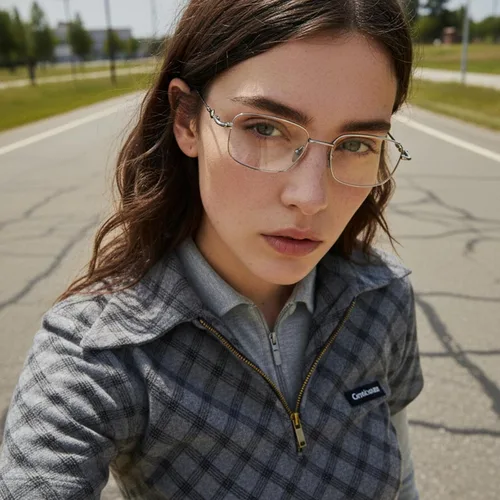 Vista 2 de IGnaef Gafas cuadradas de bloqueo de luz azul para mujer, lentes rectangulares de moda con marco de metal BL1304