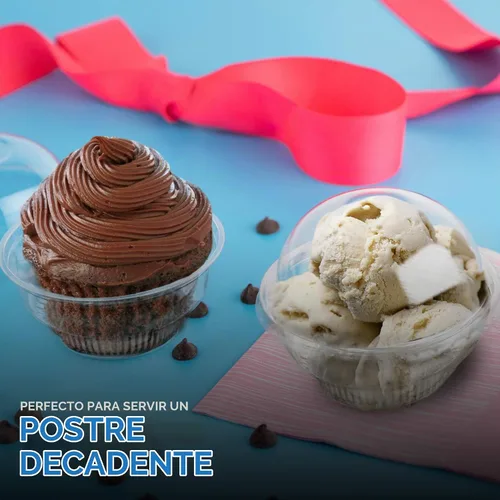 Vista 7 de Mini tazas de plástico transparente para postre con tapas de 5 onzas (juego de 50) taza de parfait desechable pequeña, tapa de cúpula, sin agujero