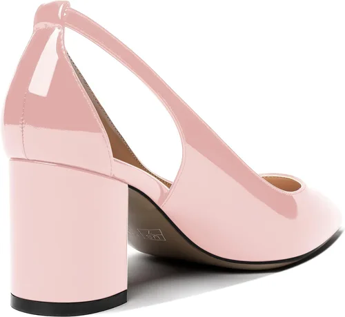 Vista 5 de MERRORI Zapatos de tacón medio con punta puntiaguda para mujer, sexy, para fiesta de noche, para fiesta de noche, zapatos sin cordones, zapatos