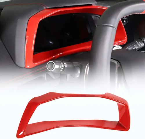 Vista 9 de Marco de cubierta de tablero de instrumentos compatible con Chevrolet Corvette C8 2020-2023, accesorios interiores (patrón de fibra de carbono)