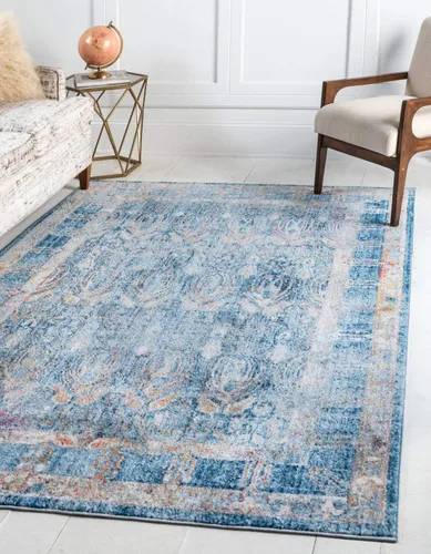 Vista 17 de Unique Loom Brighton Collection - Tapete rectangular con estampado tradicional y vibrante, borde, 2 pies 2 pulgadas x 3 pies, color marfil/rojo