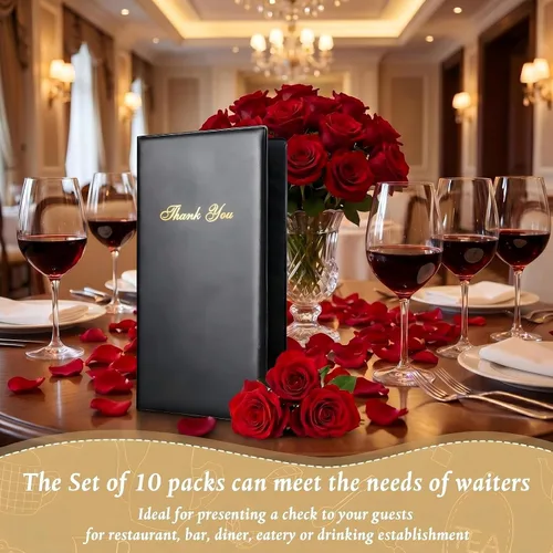 Vista 7 de Potchen 10 Pcs Server Books, Waiter Check Presenters, Guest Check Holder Waitress Book with Receipt Holder for Restaurants Waitress Bars Hotels