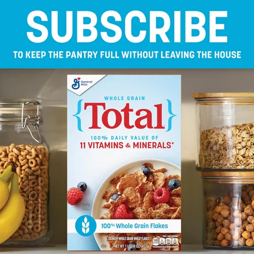 Vista 8 de Total Cereal de desayuno, 100% valor diario de 11 vitaminas y minerales, cereales integrales, 16 onzas