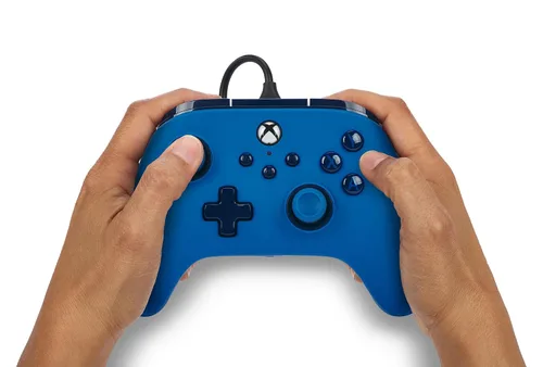 Vista 4 de PowerA Advantage Wired Controller for Xbox Series XS - Blue, Xbox Controller with Detachable 10ft USB-C Cable, Mappable Buttons, Trigger Locks and
