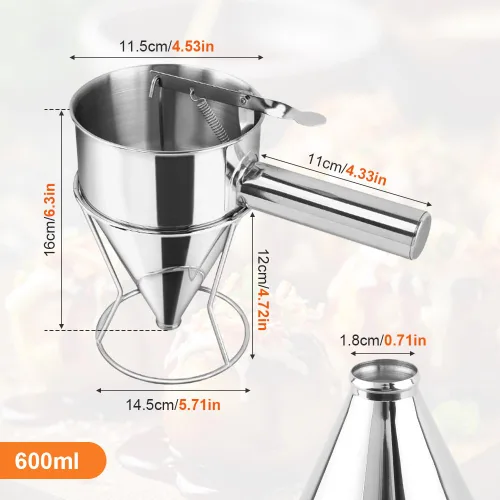 Vista 2 de Dispensador de masa para panqueques, dispensador de pastel de embudo