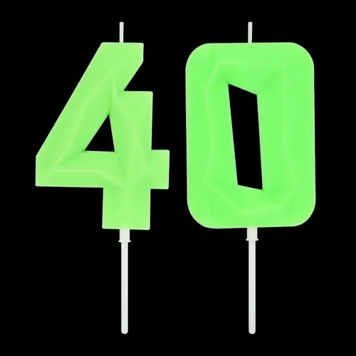 Vista 266 de DERVENTA Vela Grande de Cumpleaños Número 3D Verde Luminoso de 3.7 Pulgadas Celebración de Fiesta Aniversario Decoración Adorno para Pastel 1 Pieza