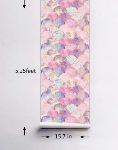 Vista 6 de AMAZING WALL Papel tapiz autoadhesivo color rosa degradado 63.0 in