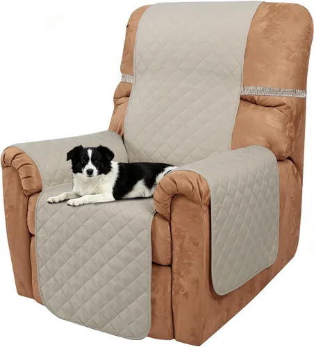 Vista 86 de Fundas para Silla Reclinable Reversibles Funda de Sofá para Mascotas Protector de Muebles Lazy Boy (Silla 23'', Beige/Beige)