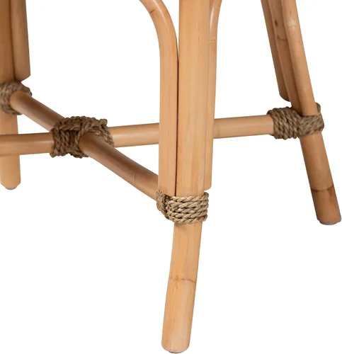 Vista 7 de bali & pari Kyle - Sillón moderno bohemio de ratán natural con respaldo tejido de hierba marina
