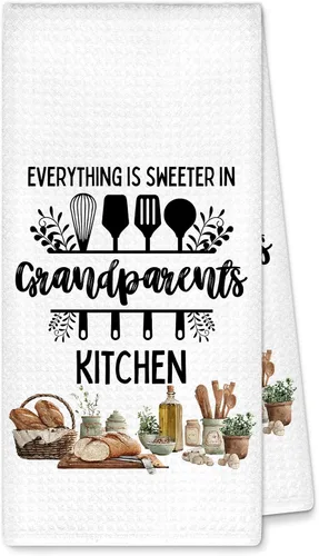 Vista 8 de Toallas de cocina con regalos de Grammy de nietos, regalos para abuela, abuela, toalla de mano decorativa, toalla de cocina, toalla de té