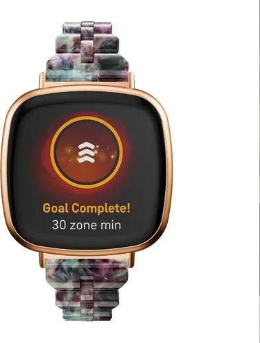 Vista 4 de Bandas compatibles con Fitbit Versa 4/Versa 3/Fitbit Sense 2/Fitbit Sense Bandas para mujer, banda delgada de resina a la moda, ligera, fina pulsera