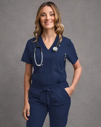 Vista 6 de Green Town Conjunto de uniforme médico para mujer