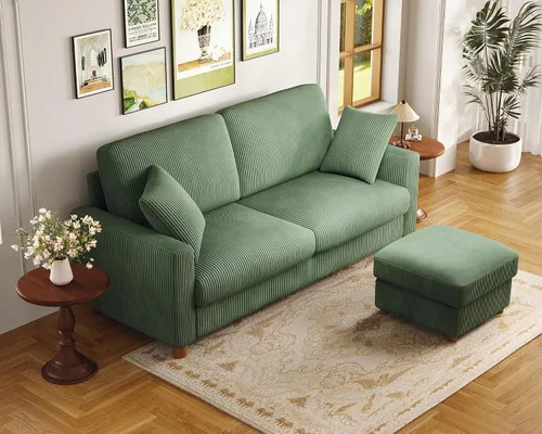 Vista 42 de Kidirect Silla de acento extragrande de 35.5 pulgadas, sillas de sala de montaje fácil, silla de lectura de pana para dormitorio, sillas de acento