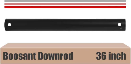 Vista 8 de Varilla descendente de ventilador de techo de 12 pulgadas con cables extendidos, diámetro exterior de 1 pulgada, compatible con ventiladores de Negro