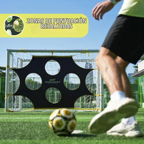 Vista 3 de PodiuMax Soccer Net, with 10 Highlighted Scoring Zones, Portable Soccer Field Equipment, Backyard Shooting Training Football Goal Net