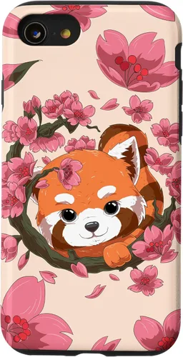 Vista 17 de Funda para iPhone 15 Pro Cute Red Panda y Sakura Cherry Blossom