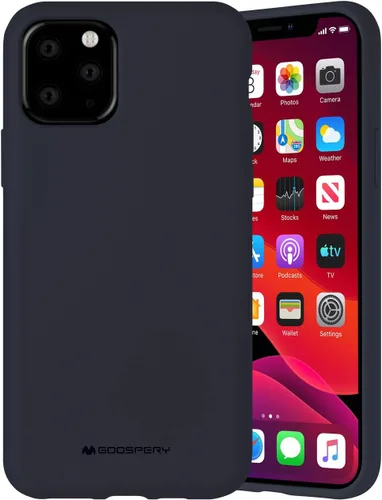 Vista 8 de GOOSPERY Funda de silicona líquida para Apple iPhone 11 Pro (5.8 pulgadas) Jelly Rubber Bumper Case con forro de microfibra suave (negro)