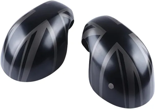 Vista 39 de Cubierta de espejo retrovisor lateral compatible con Mini Cooper R50-R53 DC01 Black Jack ABS - Tapa de espejo exterior adhesiva para Gen 1 R50 R53