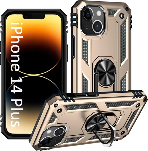Vista 33 de ADDIT i Phone 14 Pro - Funda para iPhone 14 Pro, con anillo de soporte, soporte ajustable, grado militar, protección resistente, a prueba de golpes
