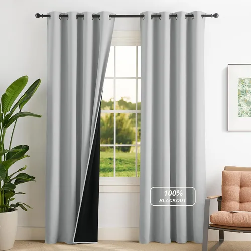 Vista 41 de NICETOWN Cortinas 100% Opacas Cortas de 36 Pulgadas de Largo para Dormitorio, Privacidad Aislamiento Térmico con Ojales Cortinas de Ventana