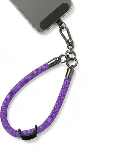 Vista 9 de Correa de muñeca para teléfono celular, correa de muñeca para teléfono celular alrededor de la mano con parche de cordón (negro reflectante)
