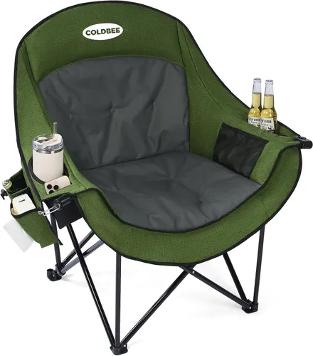 Vista 14 de Silla de camping térmica de gran tamaño, acolchado resistente Negro azabache