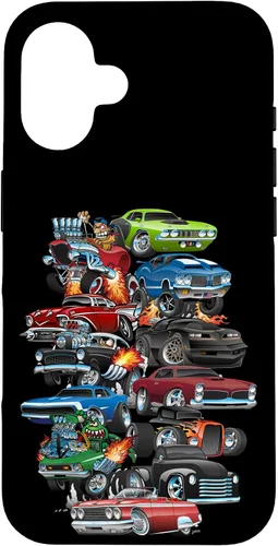 Vista 31 de Funda para iPhone 13 Hotrods, autos clásicos, coches musculosos y carros de carreras