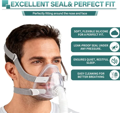 Vista 4 de Cojín de repuesto para ResMed AirFit F20, compatible con la máscara CPAP original F20, sellado confiable y ajuste perfecto, ultra suave, cubierta