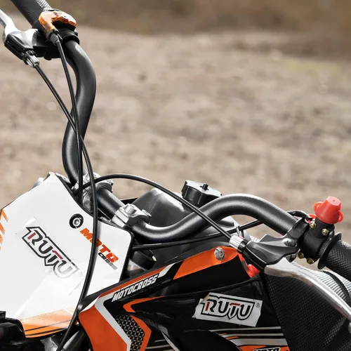 Vista 4 de RUTU - Manillares de 7/8 pulgadas para moto de cross para niños de 49-70 cc, barra de mango resistente para 2 tiempos ATV Dirt Bike KX, scooter Negro
