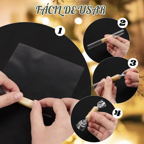 Vista 4 de DIYASY 600 unidades de envoltorios de dulces para caramelos, envoltura de celofán transparente, antiadherente, papel de cera para envolver dulces
