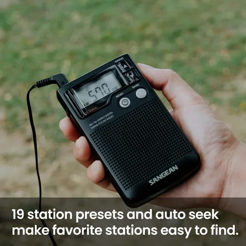 Vista 6 de Sangean DT-200X FM Stereo/AM Digital Tuning Pocket Radio Negro
