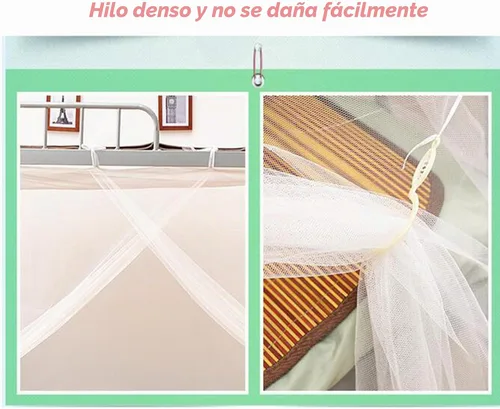 Vista 5 de Cortinas opacas para cama de privacidad con toldo grueso, mosquitero Mosquitera blanca 1aa