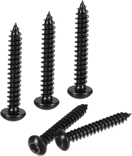Vista 5 de uxcell Tornillos autorroscantes hexagonales, tornillo de madera de acero al carbono M3 x 0.236 in 400pcs