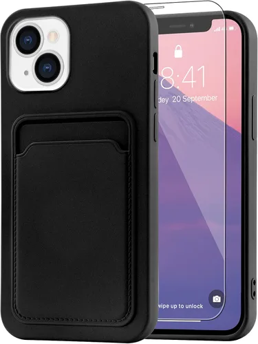Vista 8 de MZELQ Compatible con iPhone 11 Funda TPU Soporte para Tarjetas Cubierta de Billetera, Protección de Cámara + Protector de Pantalla Funda Suave