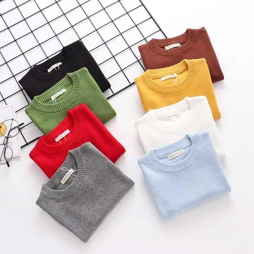 Vista 3 de LNICEAR Suéter de punto con cuello redondo para bebé, niña, niño, suéter de punto cálido, manga larga, ropa de otoño e invierno